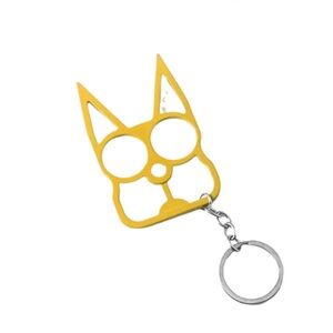 Yellow Cat Self Defense Keychain Metal
